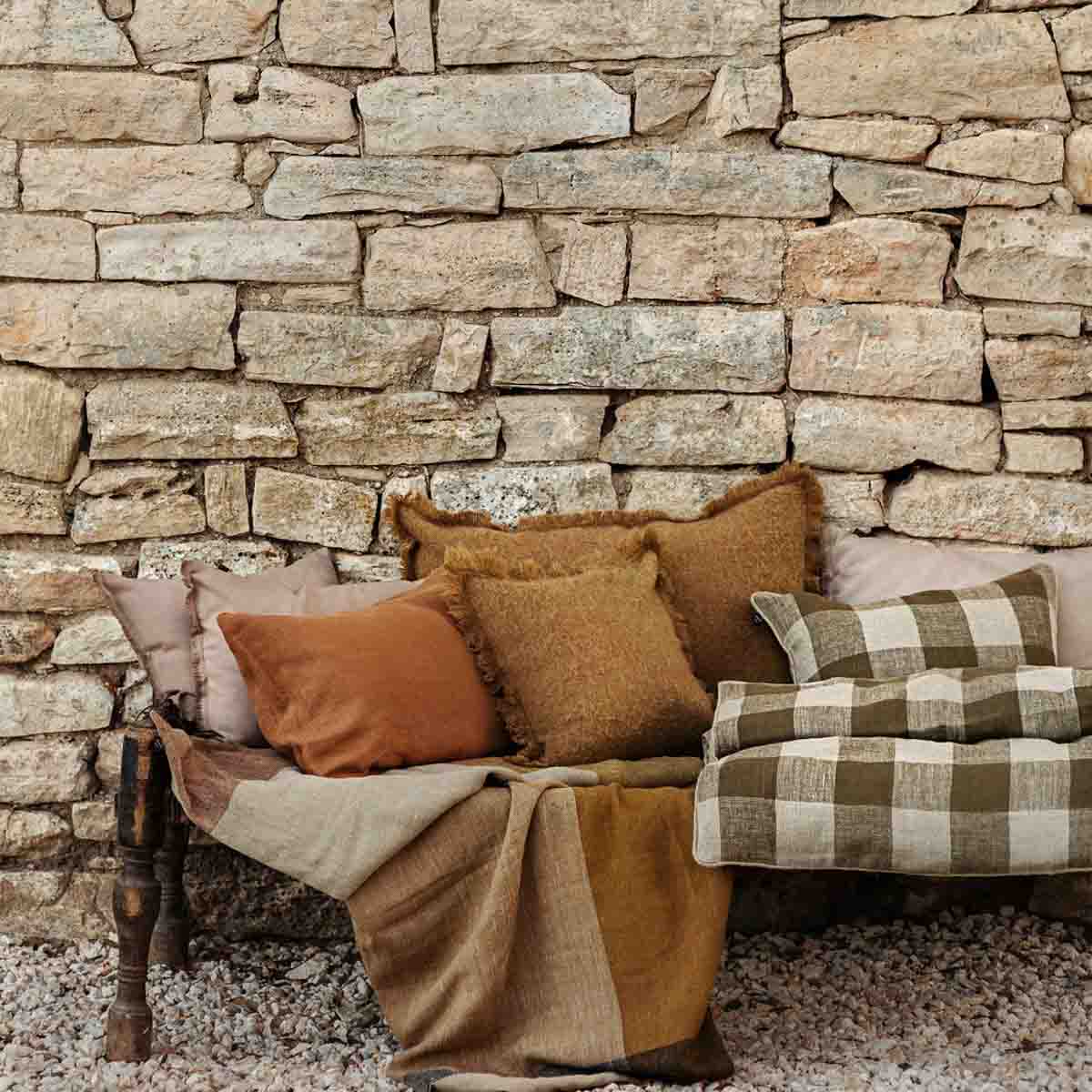 Palma square linen cushion cover 45x45 cm - Harmony Haomy