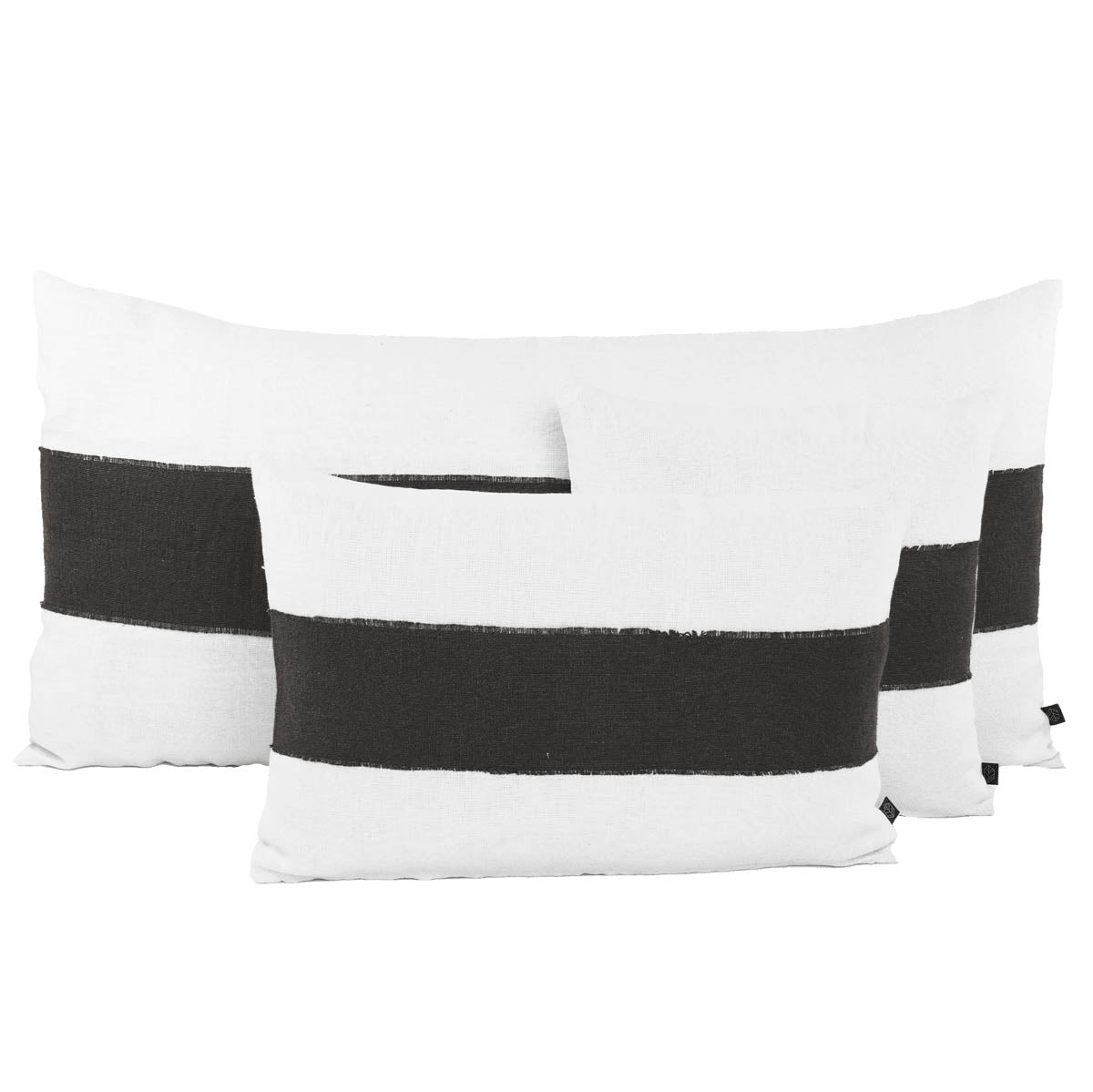 coussin carré lin goa 45x45 cm noir-harmony haomy