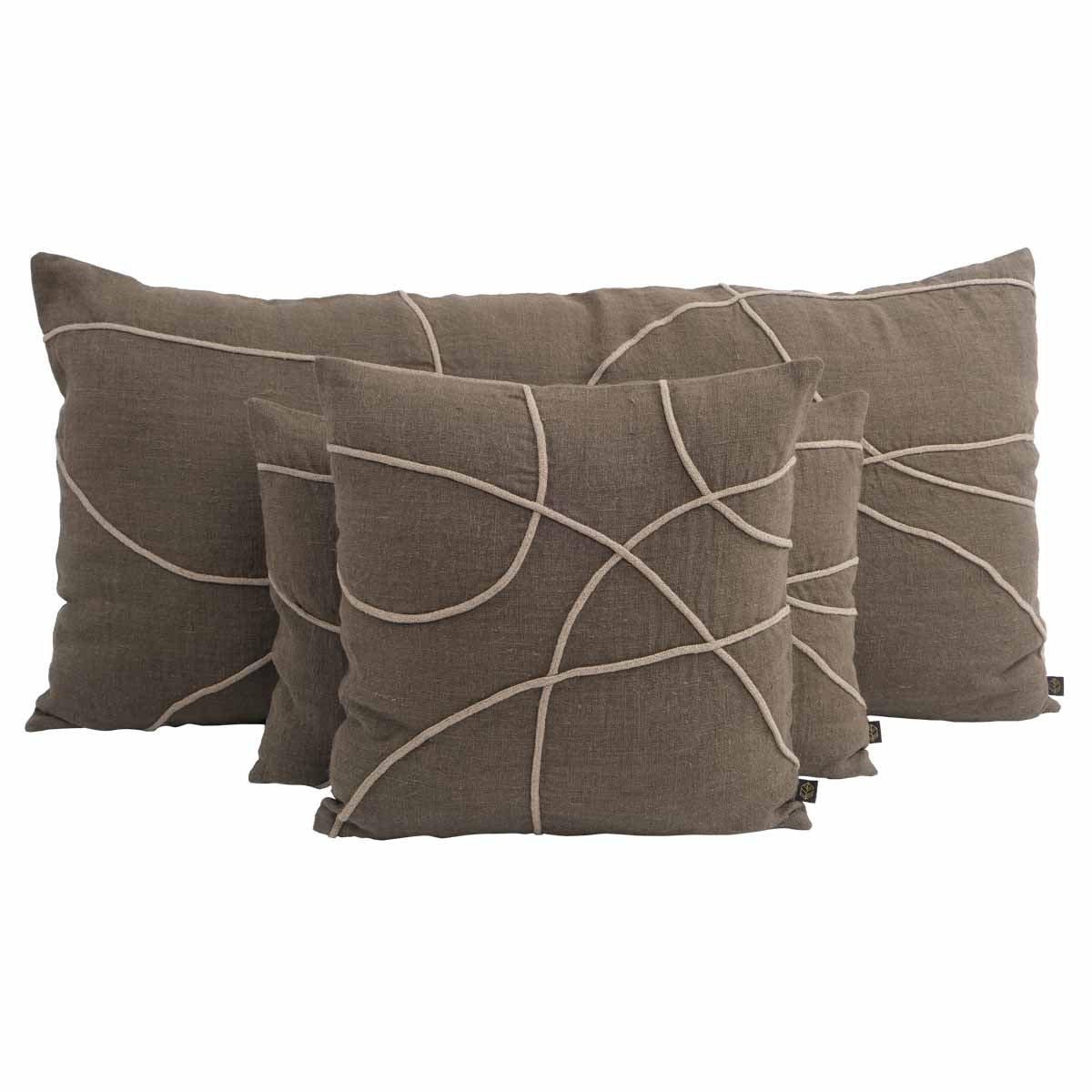 coussin en lin carré marbella 45x45 cm noir-harmony haomy