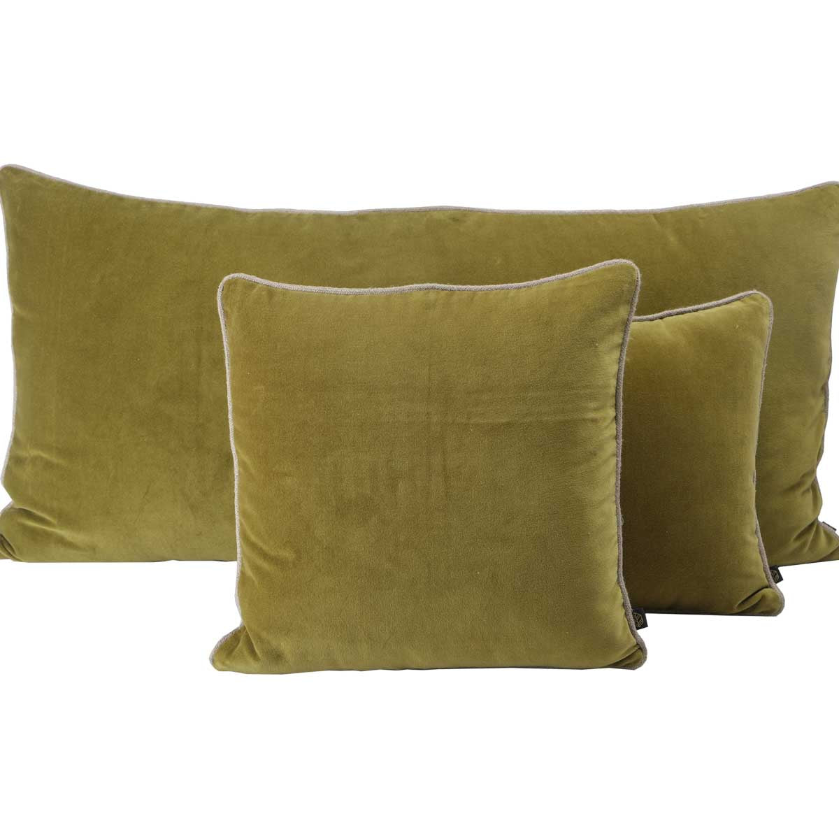 coussin carré velours new delhi 45x45 cm olive-harmony haomy