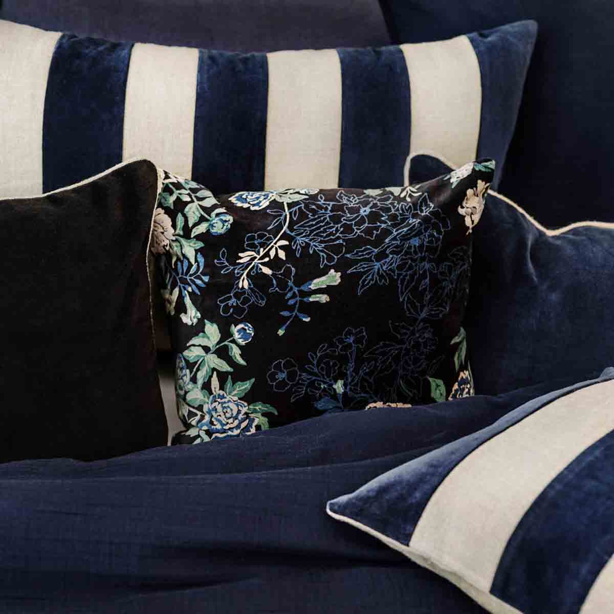 Duvet cover in washed linen and Brisbane velvet 85x200 cm - 4 colors - Haomy