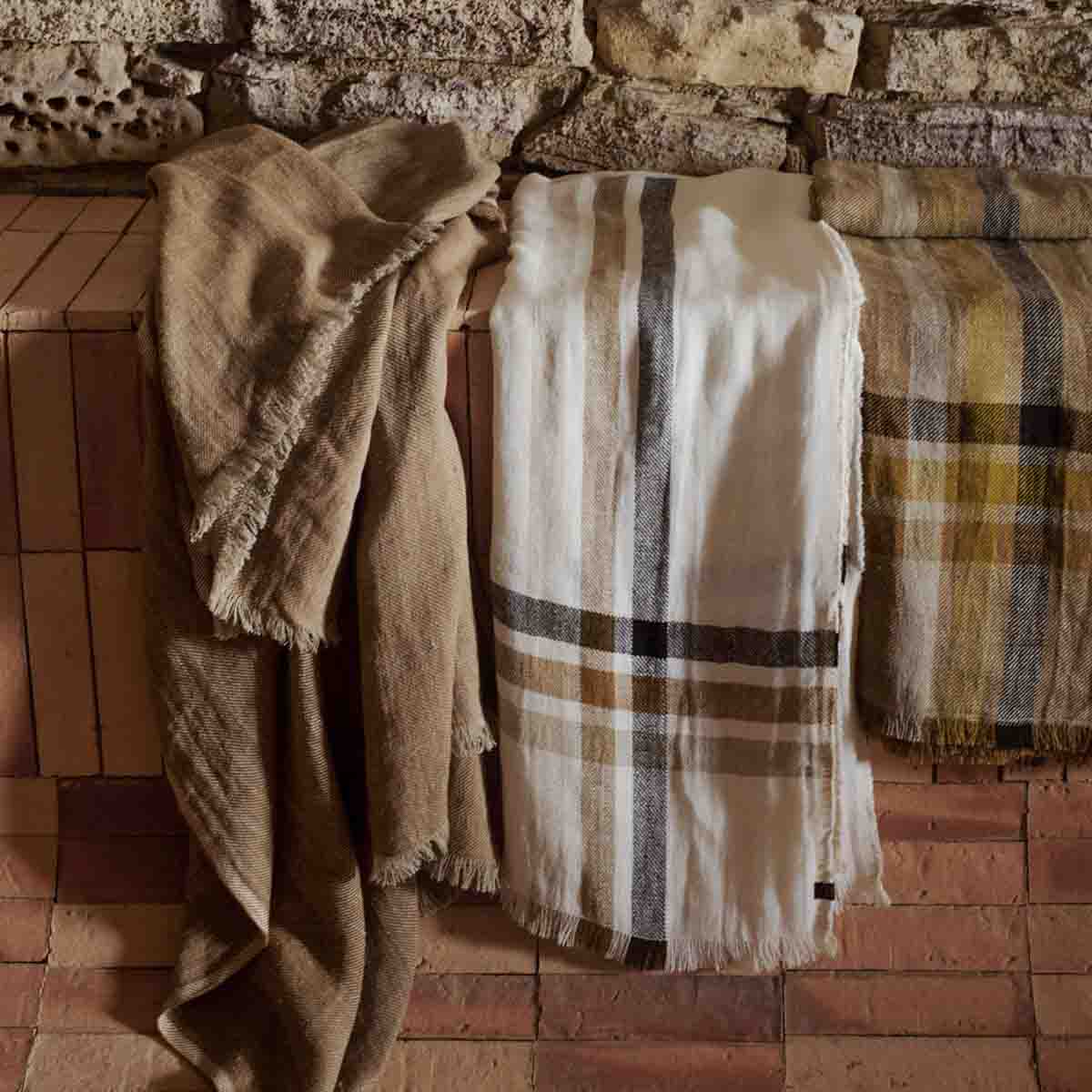 Cuba washed linen throw 135x190 cm - 7 colors - Haomy